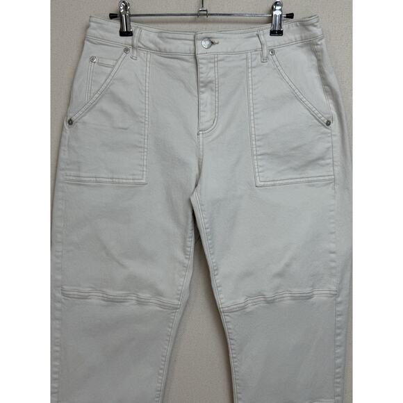 LOFT Size 6 28 Cream Natural The Girlfriend Denim Jeans Utility Classic Autumn - Picture 2 of 14